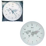 Ficha técnica e caractérísticas do produto Relógio de Parede Redondo Silencioso Mapa Mundo