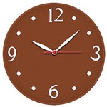 Ficha técnica e caractérísticas do produto Relógio de Parede Redondo Silencioso Marrom - Erfol