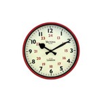 Ficha técnica e caractérísticas do produto Relógio de Parede Redondo Vermelho Preto 29cm