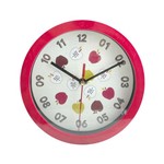 Ficha técnica e caractérísticas do produto Relógio de Parede Redondo Wincy Frutinha Vermelho