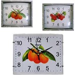 Ficha técnica e caractérísticas do produto Relogio de Parede Retangular Frutas 21x16cm