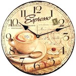 Ficha técnica e caractérísticas do produto Relógio de Parede Retrô Café Expresso