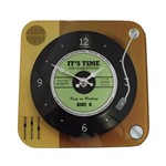 Relógio de Parede Retrô Mod Vinil Its Time - Green Lp 20x20cm - Verito