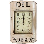 Relógio de Parede Retrô Oil Poison Metal Branco