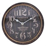Ficha técnica e caractérísticas do produto Relógio de Parede Retrô Vintage Fabrique Preto - Versare Anod Dourados