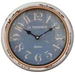 Ficha técnica e caractérísticas do produto Relógio de Parede Retrô Vintage Le Terminus Bistro Azul