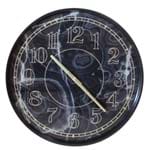 Ficha técnica e caractérísticas do produto Relógio de Parede Retrô Vintage Mármore Preto