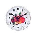 Ficha técnica e caractérísticas do produto Relógio de Parede Rodondo Analógico Decorativo Mecanismo Step Idel para Cozinha Herweg Prata