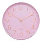 Relógio de Parede Rosa 30x30cm Numeração Arábica - Tasco Import