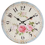 Ficha técnica e caractérísticas do produto Relógio de Parede Rosas 35cm