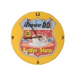 Ficha técnica e caractérísticas do produto Relógio de Parede Route 66 Amarelo Vinil 30x30 Cm - Maisaz