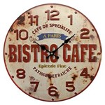Ficha técnica e caractérísticas do produto Relógio de Parede Rústico Bistro Café em Metal - 40x40 Cm