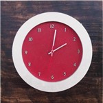 Relógio de Parede Rústico Moldura Marrom e Branca 50x50cm - Decore Pronto