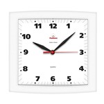 Ficha técnica e caractérísticas do produto Relógio de Parede Sala Quadrado Classico Branco - Plashome