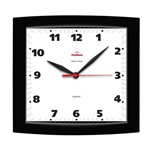Ficha técnica e caractérísticas do produto Relógio de Parede Sala Quadrado Classico Preto - Plashome