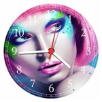 Ficha técnica e caractérísticas do produto Relógio de Parede Salão de Beleza Maquiagem Cabelos