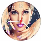 Ficha técnica e caractérísticas do produto Relógio de Parede Salão de Beleza Maquiagem Manicure