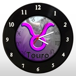 Relógio de Parede - Signo de Touro - em Disco de Vinil - Mr. Rock