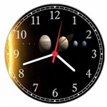 Ficha técnica e caractérísticas do produto Relógio de Parede Sistema Solar Planetas Sol Decorar