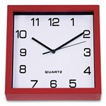 Relógio de Parede Square Vermelho 23cm