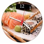 Ficha técnica e caractérísticas do produto Relógio de Parede Sushi Restaurante Oriental Decorar