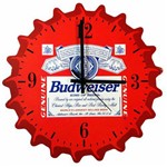Ficha técnica e caractérísticas do produto Relógio de Parede Tampinha de Cerveja Budweiser Império Deco