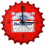 Ficha técnica e caractérísticas do produto Relógio de Parede Tampinha de Cerveja Budweiser Império Decor 31094