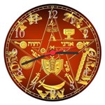 Ficha técnica e caractérísticas do produto Relógio de Parede Tetragrammaton Pentagrama Salas Decorações