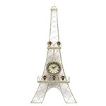 Ficha técnica e caractérísticas do produto Relogio de Parede Torre Eiffel Dourada 90x42cm