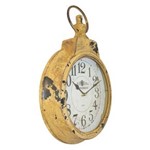 Ficha técnica e caractérísticas do produto Relógio de Parede Tp Bolso Envelhecido Oldway 45x30x7 - Amarelo