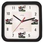 Ficha técnica e caractérísticas do produto Relógio de Parede Vaquinha Quadrado 21,5x21,5cm Nativo