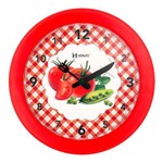 Relógio de Parede Analógico Decorativo Ideal para Cozinha Herweg Vermelho
