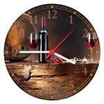 Ficha técnica e caractérísticas do produto Relógio de Parede Vinhos Bebidas Restaurantes Decorações