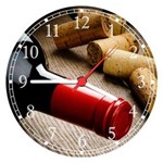 Ficha técnica e caractérísticas do produto Relógio de Parede Vinhos Bebidas Restaurantes Decorar