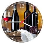 Ficha técnica e caractérísticas do produto Relógio de Parede Vinhos Enologia Bar Restaurante Cozinha Decorações