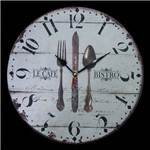 Ficha técnica e caractérísticas do produto Relógio de Parede Vintage Bistro