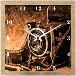 Relógio de Parede Vintage Câmera Fotográfica Antiga 30x30cm