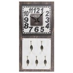 Ficha técnica e caractérísticas do produto Relógio de Parede Vintage com 4 Ganchos - Metal - 60x30 Cm