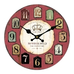 Ficha técnica e caractérísticas do produto Relógio De Parede Vintage Cozinha Chique Gasto Rústico Decoração De Madeira De 30cm 4
