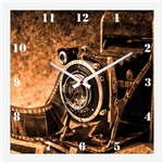 Relógio de Parede Vintage Decorativo Câmera Antiga 30x30cm - Decore Pronto