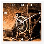 Ficha técnica e caractérísticas do produto Relógio de Parede Vintage Decorativo Câmera Antiga 30x30cm