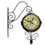 Ficha técnica e caractérísticas do produto Relógio de Parede Vintage Dupla Face Beija-Flor