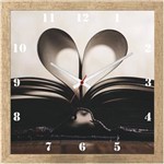 Ficha técnica e caractérísticas do produto Relógio de Parede Vintage Personalizado Livro Aberto Coração 30x30cm