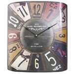 Ficha técnica e caractérísticas do produto Relógio de Parede Vintage Placas - The Home - Marrom