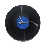 Ficha técnica e caractérísticas do produto Relógio De Parede Vintage Quartzo Redondo CD Preto Vinil Registro Relógio Decoração Azul