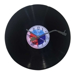 Ficha técnica e caractérísticas do produto Relógio De Parede Vintage Quartzo Redondo CD Preto Vinil Registro Relógio Decoração Colorida
