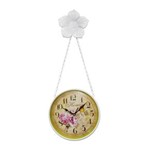 Relogio de Parede Vintage Retro com Suporte de Flor para Decoracao