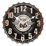 Ficha técnica e caractérísticas do produto Relógio de Parede Vintage Route 66 Preto 20cm