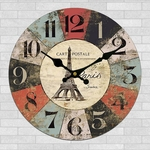 Ficha técnica e caractérísticas do produto Relógio De Parede Vintage Rústico Chique Shabby Casa Cozinha De Madeira 30 Cm Decoração 10