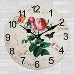 Ficha técnica e caractérísticas do produto Relógio De Parede Vintage Rústico Chique Shabby Casa Cozinha De Madeira 30 Cm Decoração 19